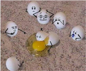 cracked eggs